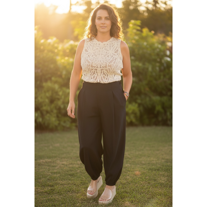 top crochet mujer calado 100% algodón