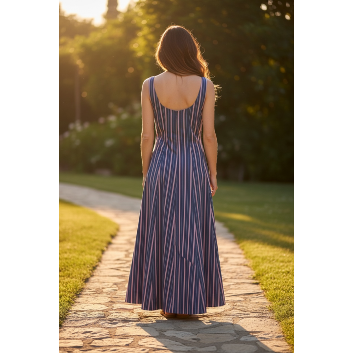 Vestido raya mujer POPA