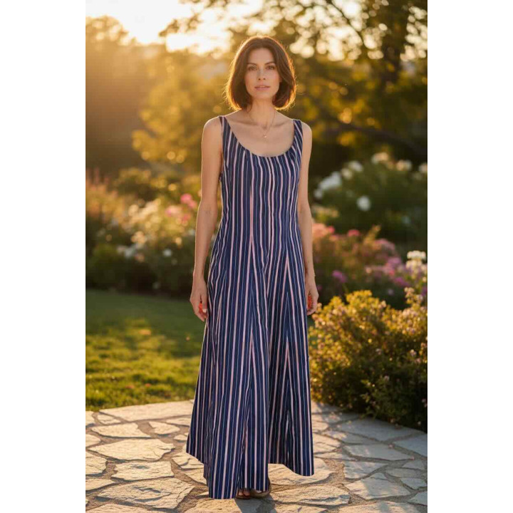Vestido raya mujer POPA