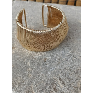 Pulsera brazalete dorada Pirita