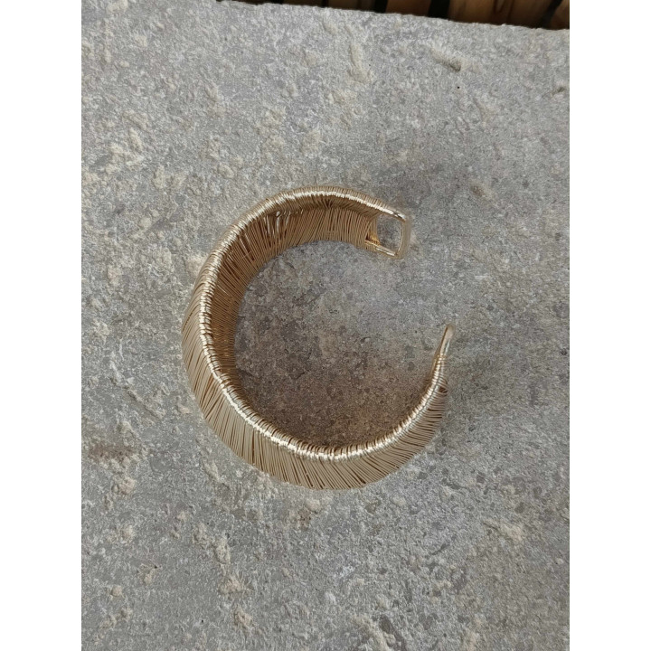 Pulsera brazalete dorada Pirita