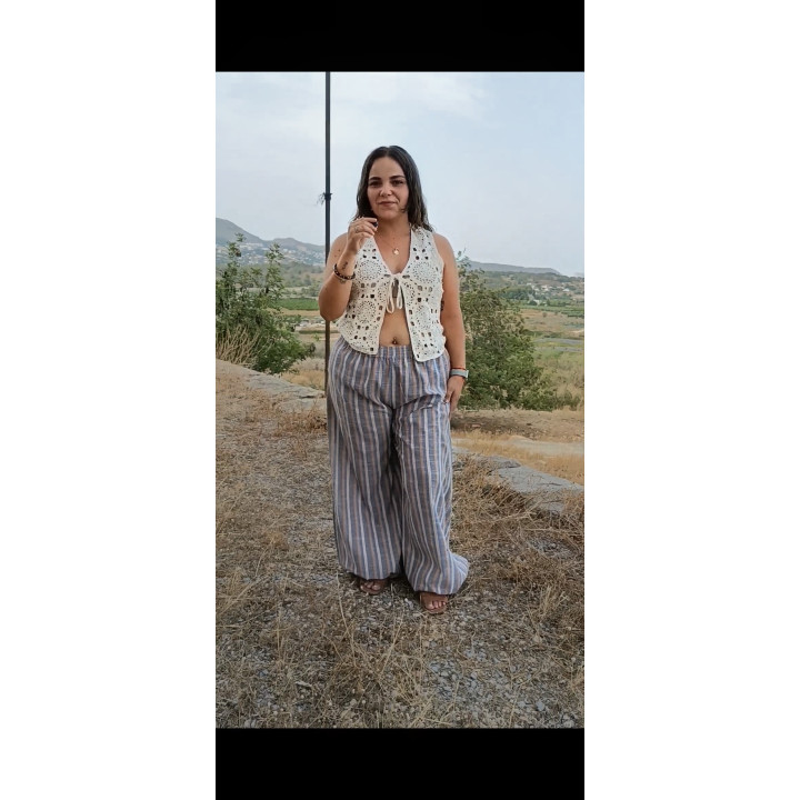 Pantalón rayas largo mujer Ángel