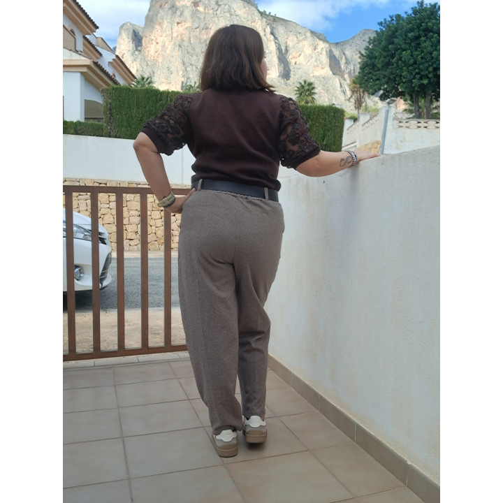 Pantalón pinza cinturón Tiamina