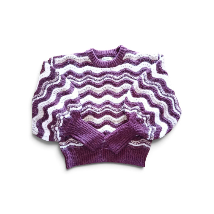 Jersey granate y blanco mujer Orfeo