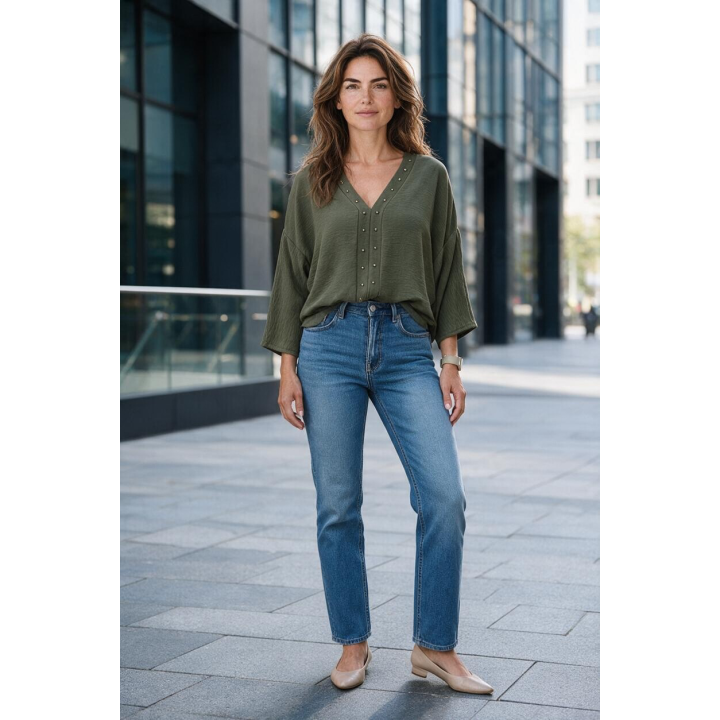 Blusa con tachuelas Cirene